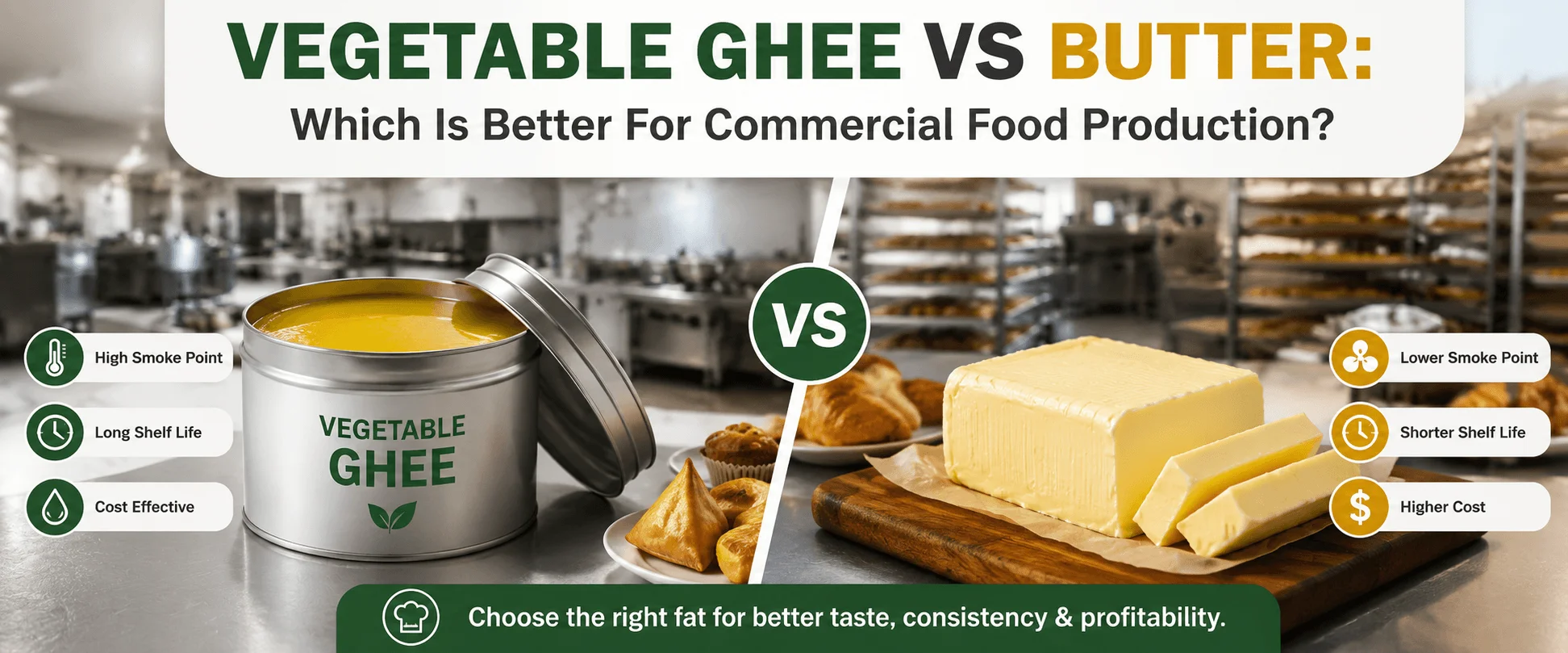 Vegetable Ghee Vs Butter: Which Is Better For Commercial Food Production?